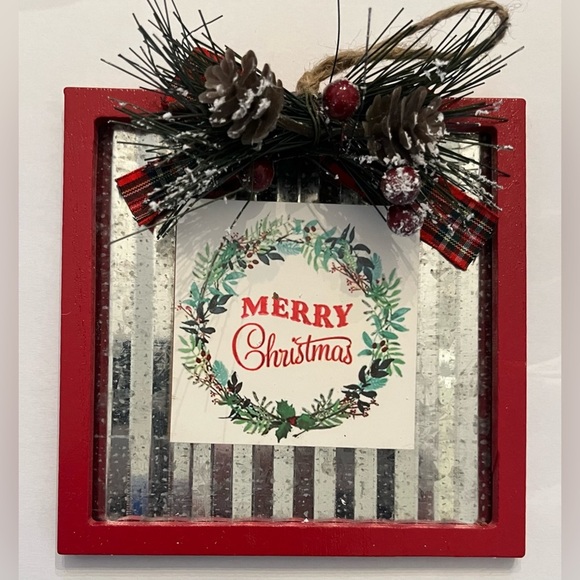 New in box set of 4 metal plaque Christmas ornaments - Picture 1 of 7